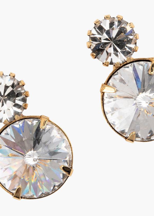 Jennifer Behr Myrla Earrings Crystal Antique Gold