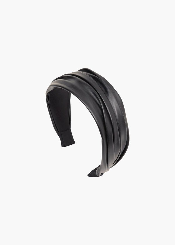 jennifer behr Natasha Vegan Leather Headband Black