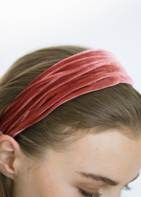 Jennifer Behr Natasha Velvet Headband Antique Rose