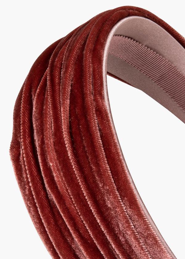 Jennifer Behr Natasha Velvet Headband Antique Rose