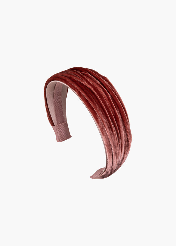 jennifer behr Natasha Velvet Headband Antique Rose