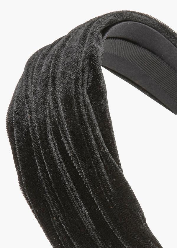 Jennifer Behr Natasha Velvet Headband Black