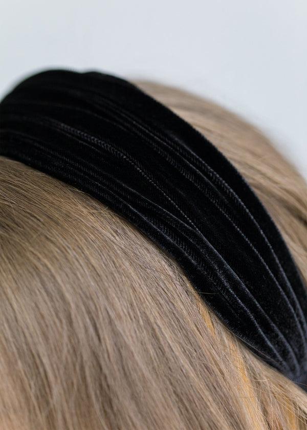 Jennifer Behr Natasha Velvet Headband Black