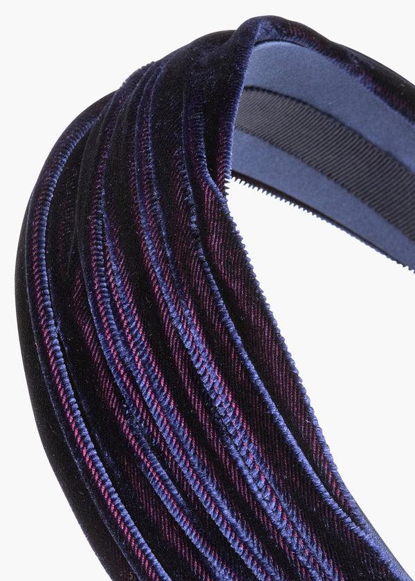 Jennifer Behr Natasha Velvet Headband Navy