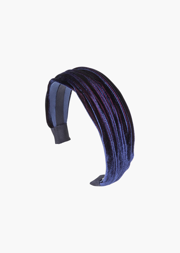 jennifer behr Natasha Velvet Headband Navy
