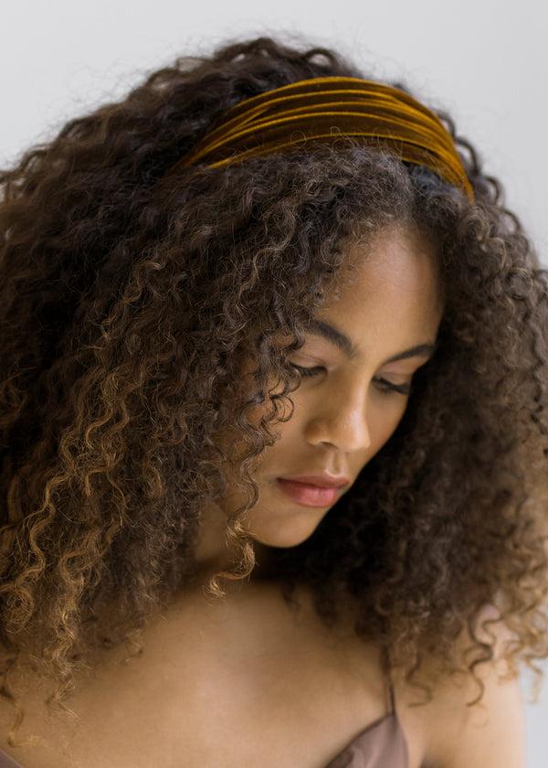 Jennifer Behr Natasha Velvet Headband Topaz