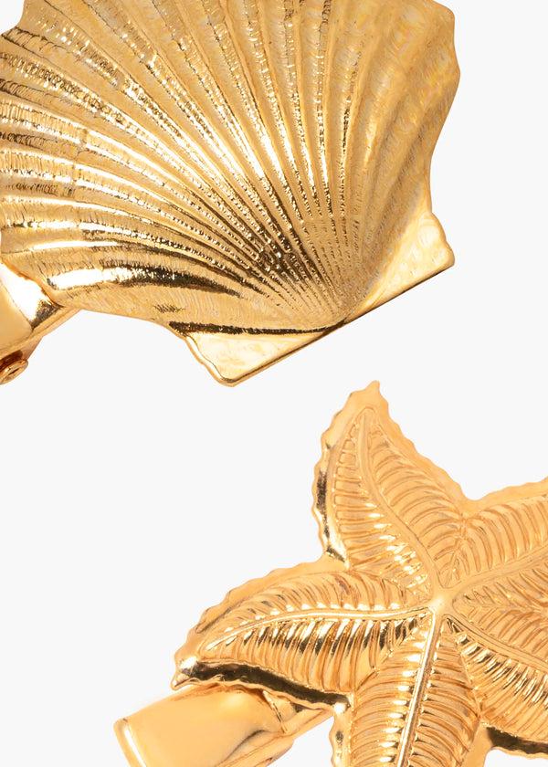 Jennifer Behr Oceane Hair Clips Gold