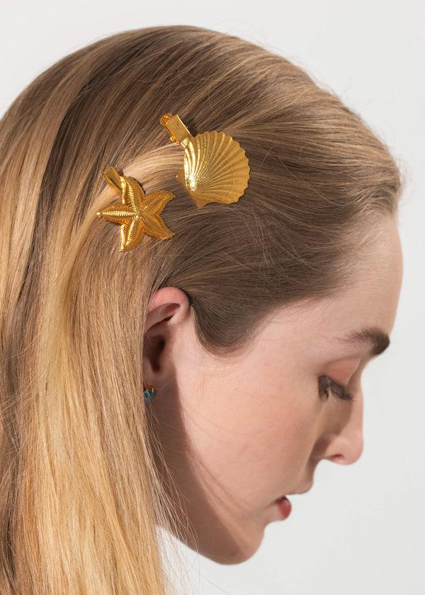 Jennifer Behr Oceane Hair Clips Gold