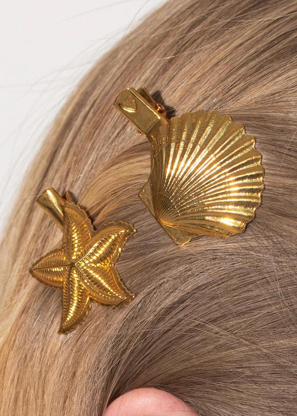 Jennifer Behr Oceane Hair Clips Gold