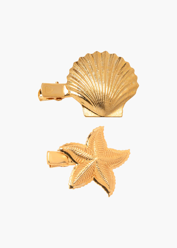 jennifer behr Oceane Hair Clips Gold