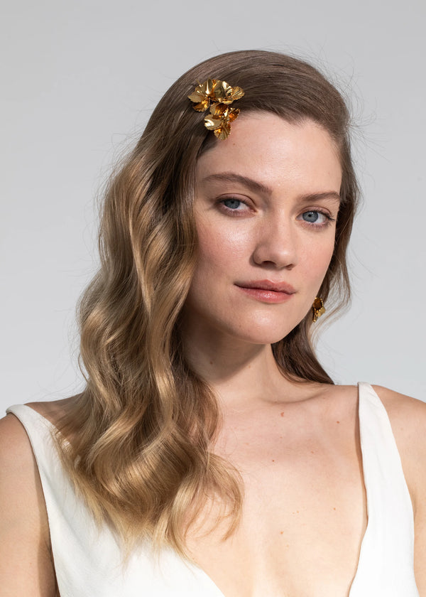 Jennifer Behr Pansy Bobby Pin Gold