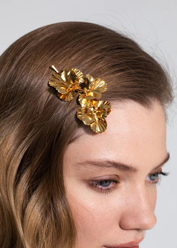 Jennifer Behr Pansy Bobby Pin Gold