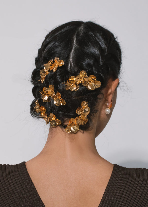 Jennifer Behr Pansy Bobby Pin Gold