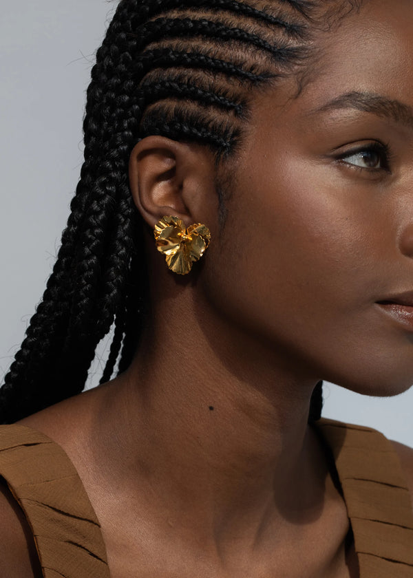 Jennifer Behr Pansy Earrings Gold