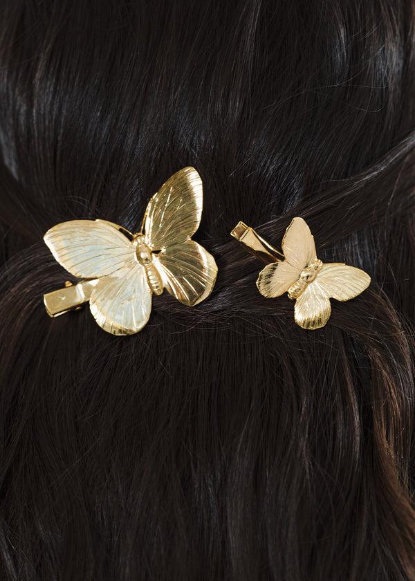 Jennifer Behr Papillion Hair Clips Gold