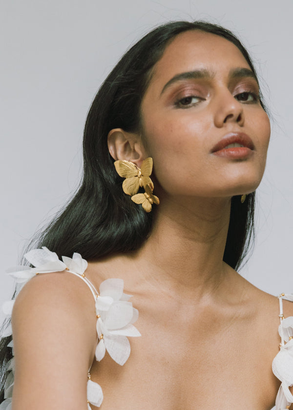 Jennifer Behr Papillon Earrings Gold Post