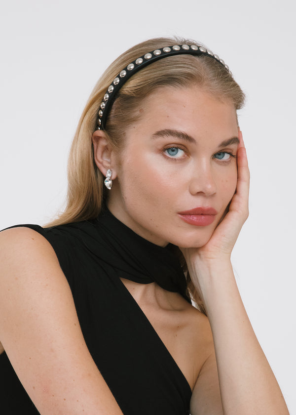 Jennifer Behr Parker Headband Black Silver