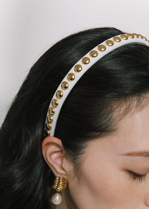 Jennifer Behr Parker Headband Cream Gold