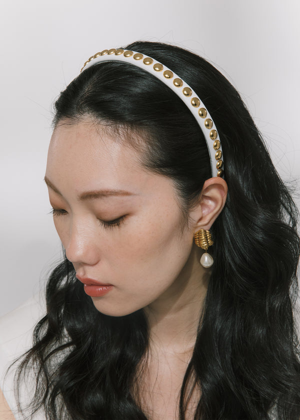 Jennifer Behr Parker Headband Cream Gold