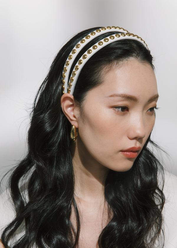 Jennifer Behr Parker Headband Cream Gold