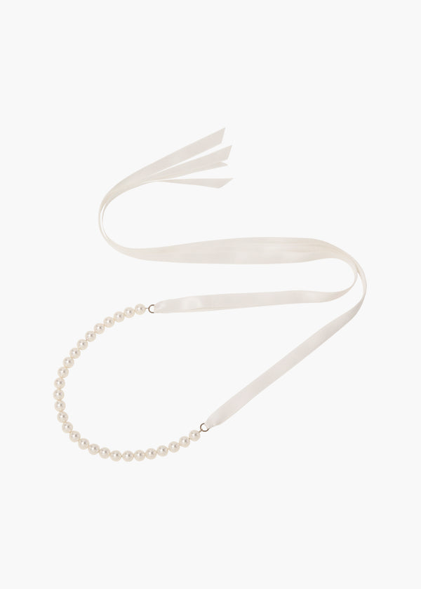 jennifer behr Pearl Ribbon Tie Cream Pearl