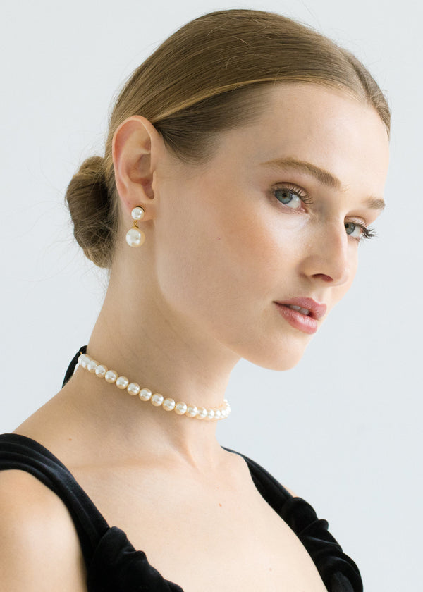 Jennifer Behr Pearl Ribbon Tie Pearl