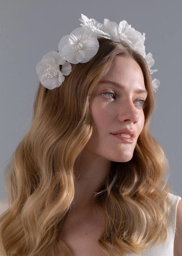 Jennifer Behr Peony Vine Headband Cream