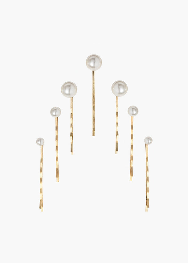 jennifer behr Perla Bobby Pin Set Pearl Gold