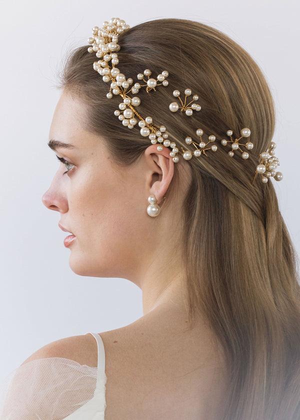 Jennifer Behr Primavera Tiara Pearl Gold