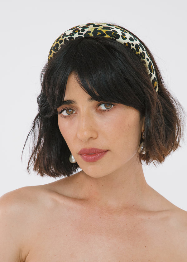 Jennifer Behr Printed Tori Headband Leopard Print