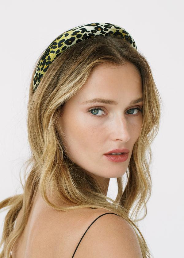 Jennifer Behr Printed Tori Headband Leopard Print