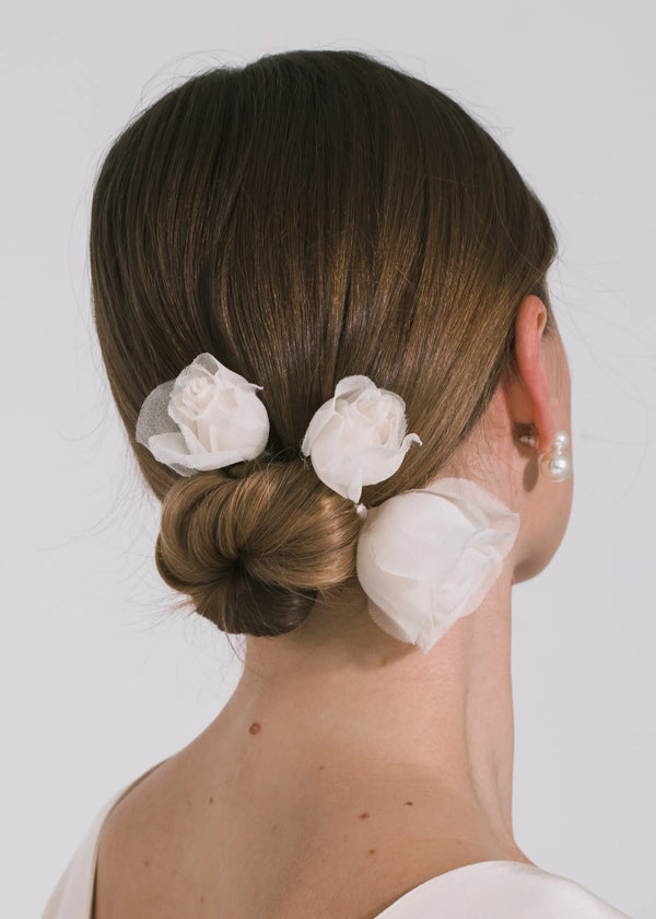 Jennifer Behr Rosalia Hairpins - Set Of 3 Cream