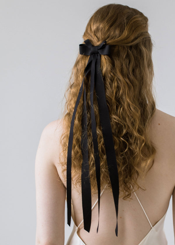 Jennifer Behr Rosie Bow Barrette Black