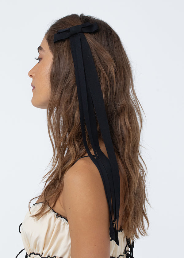 Jennifer Behr Rosie Bow Barrette Black