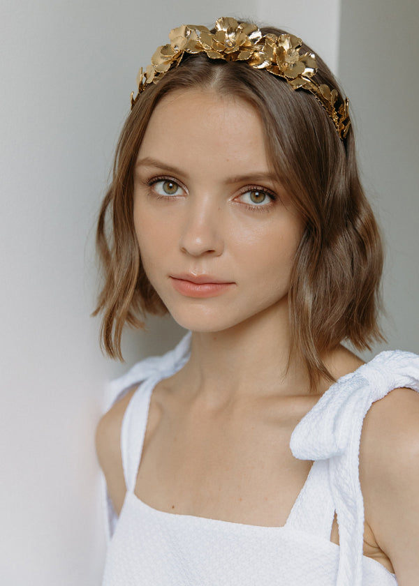 Jennifer Behr Rowena Headband Gold
