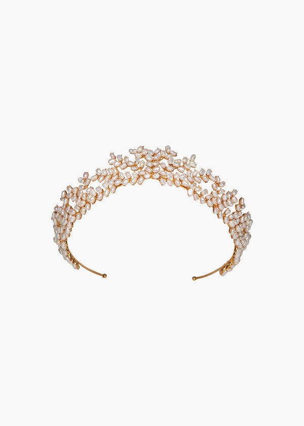 jennifer behr Sierra Tiara Pearl Gold