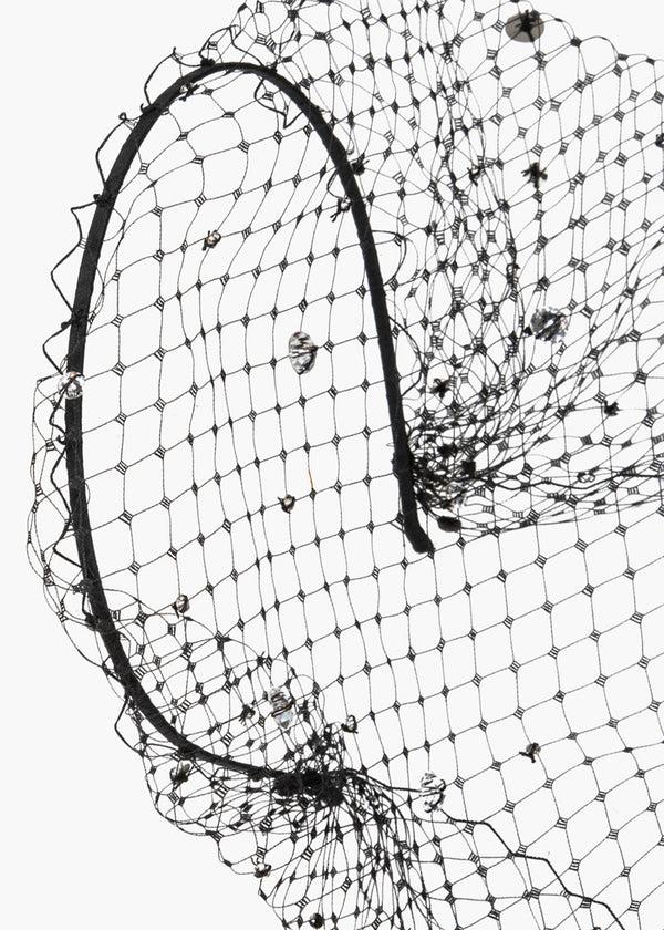 Jennifer Behr Stella Voilette Black Crystal