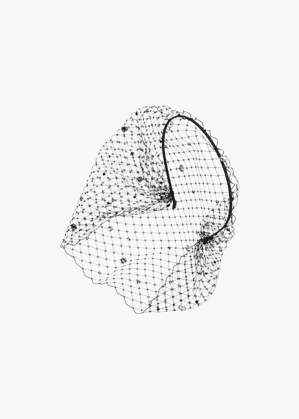 jennifer behr Stella Voilette Black Crystal