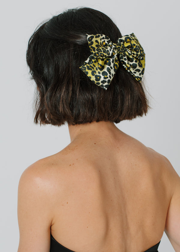 Jennifer Behr Tilly Bow Barrette Leopard