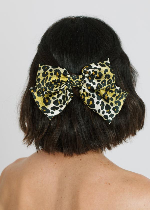 Jennifer Behr Tilly Bow Barrette Leopard