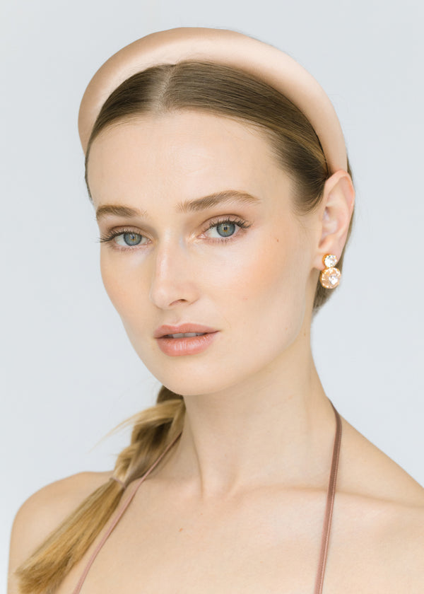 Jennifer Behr Tori Headband In Satin Almond