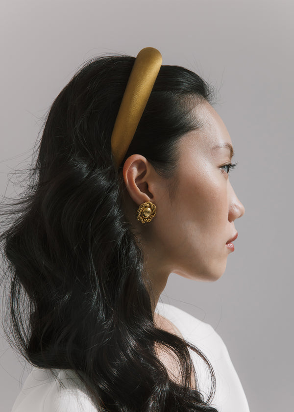 Jennifer Behr Tori Headband In Satin Bronze