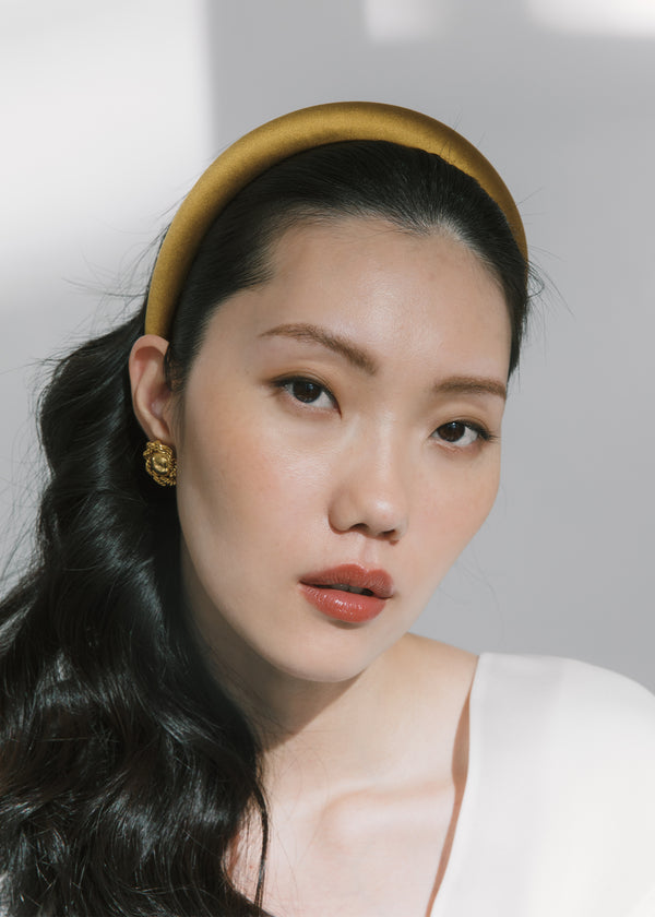 Jennifer Behr Tori Headband In Satin Bronze