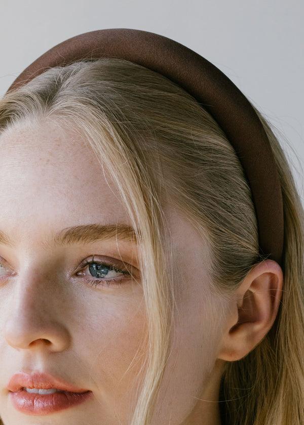 Jennifer Behr Tori Headband In Satin Espresso