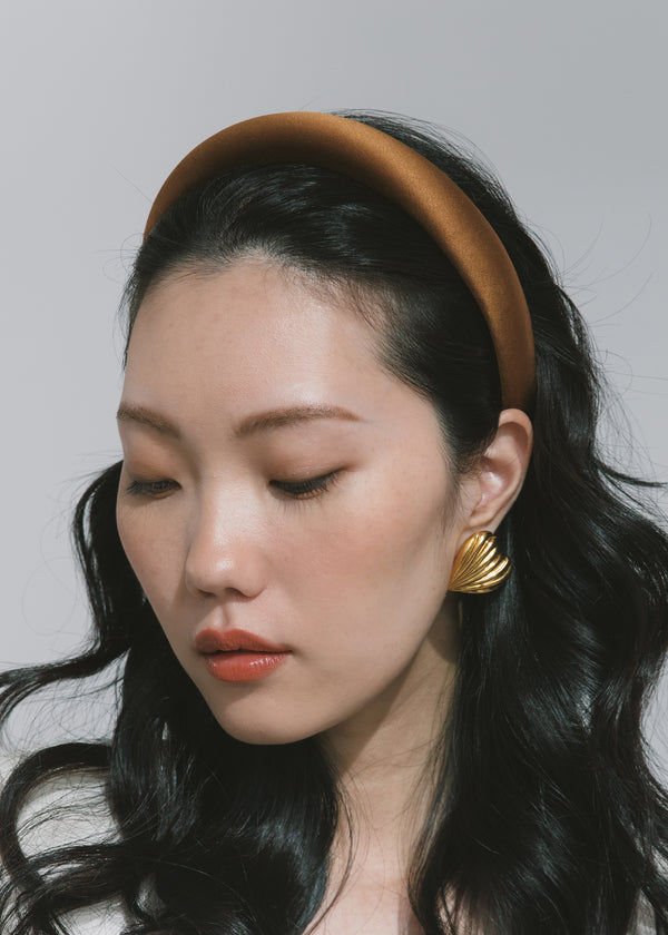 Jennifer Behr Tori Headband In Satin Mocha