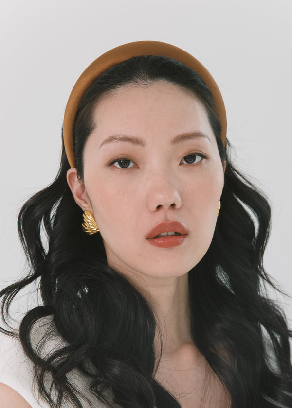 Jennifer Behr Tori Headband In Satin Mocha