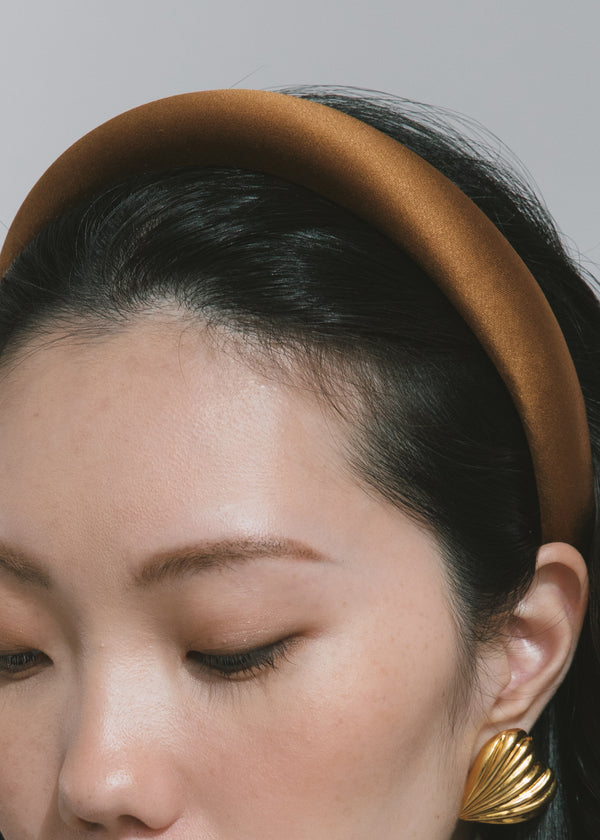 Jennifer Behr Tori Headband In Satin Mocha