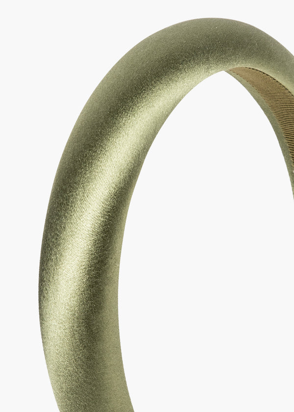 Jennifer Behr Tori Headband In Satin Olive