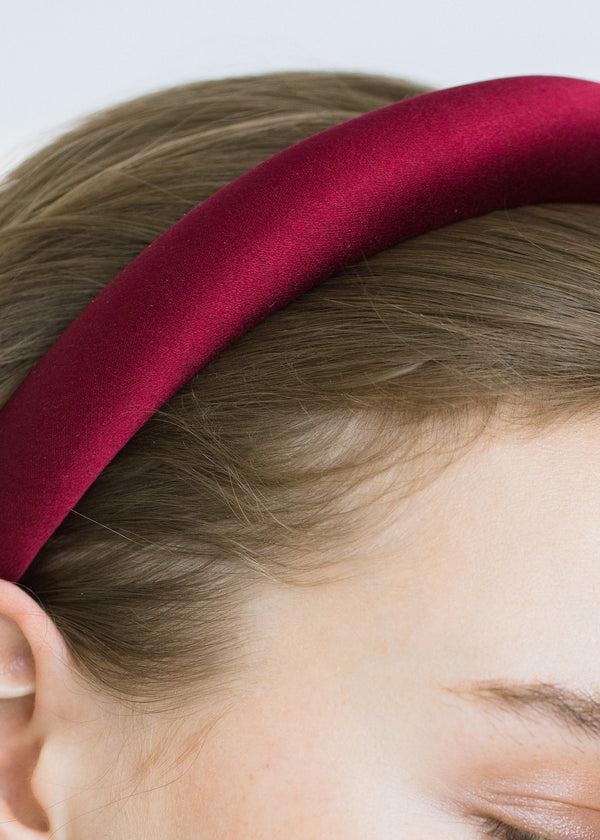 Jennifer Behr Tori Headband In Satin Pinot