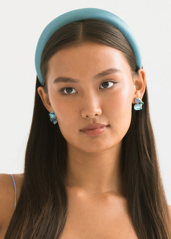 Jennifer Behr Tori Headband In Satin Storm
